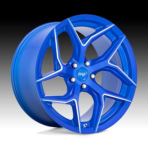 Niche Torsion M268 Anodized Blue Milled Custom Wheels 1